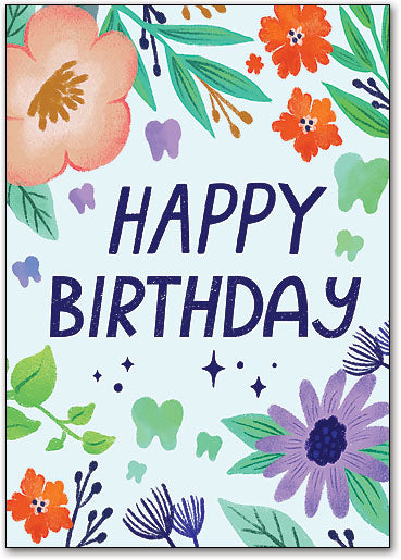 Bright Floral Birthday Postcard