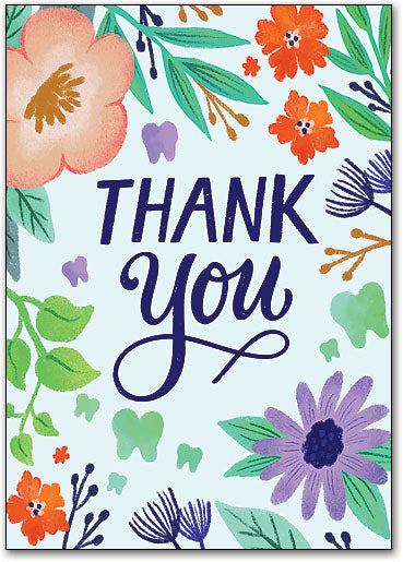 Bright Floral Thank You Postcard