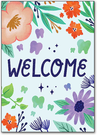Bright Floral Welcome Postcard