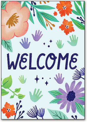 Flowers and Hands Welcome Postcard