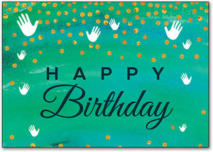 Dots and Hands Birthday Customisable Postcard