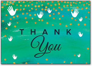 Dots and Hands Thank You Customisable Postcard