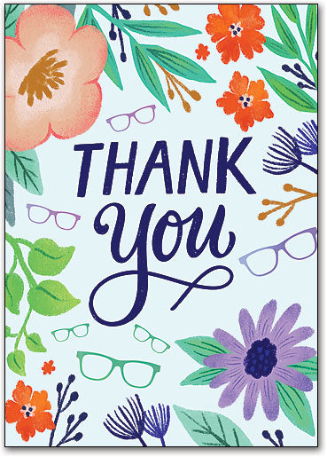 Glasses Garden Thank You Customisable Postcard