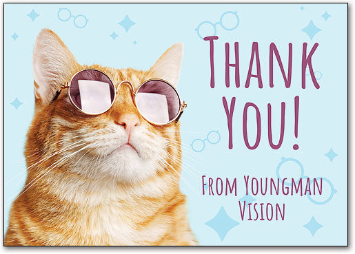 Cool Cat Thank You Customisable Postcard