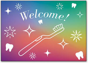Radiant Rainbow Welcome Customisable Postcard