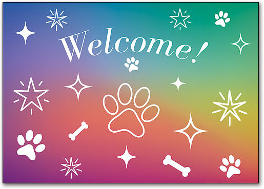 Gradient Rainbow Welcome Customisable Postcard
