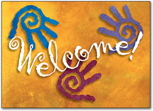Spiral Hands Welcome Postcard