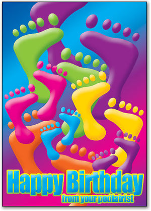 Colorful Feet Birthday Postcard