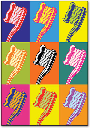 Warhol Style Toothbrushes Standard Postcard