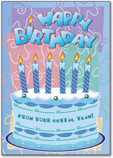 Birthday Cake and Candles Postcard
