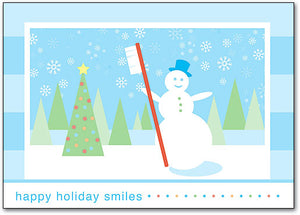 Snowman Smiles Holiday Postcard