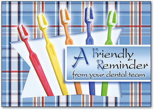 Brushes on Plaid Postcard