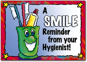 Smiling Cup with tooth brushes Postcard