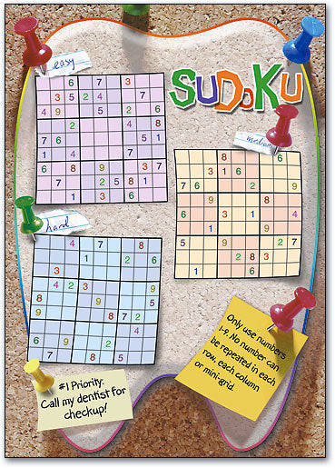 Corkboard Sudoku Postcard