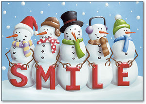 Smile Snowman Holiday Postcard