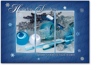 Blue Holiday Dental Postcard