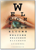 Welcome Eye Chart Postcard