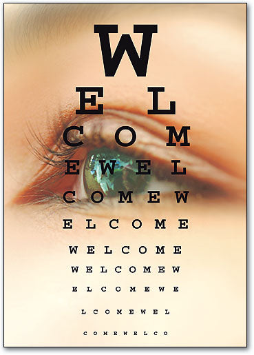 Welcome Eye Chart Postcard