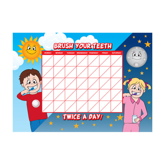 Brushing Chart White Board with Marker (12pk)