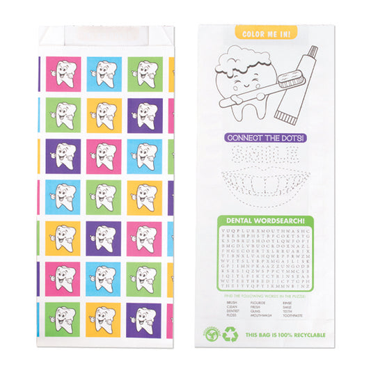 Cute Tooth Design Paper Pharmacy Bag (100pk)