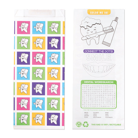 Cute Tooth Design Paper Pharmacy Bag (100pk)