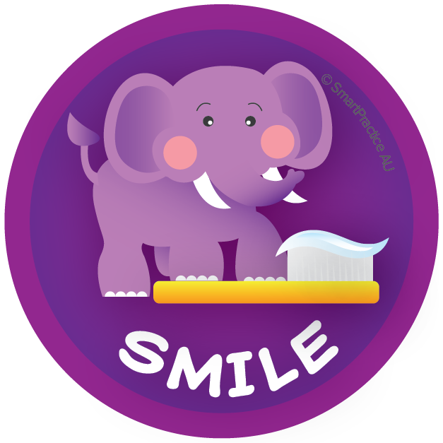 Elephant Smile Dental Stickers (100pk)