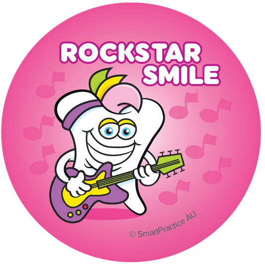 Rockstar Smile (Pink) Stickers (100pk)