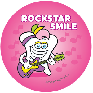 Rockstar Smile (Pink) Stickers (100pk)
