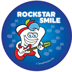 Rockstar Smile (Blue) Stickers (100pk)