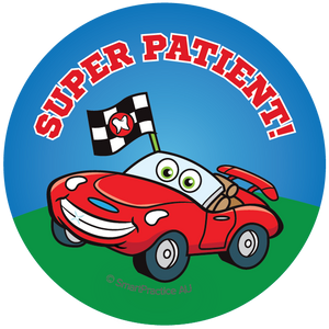 Race Car Super Patient Stickers (100pk)