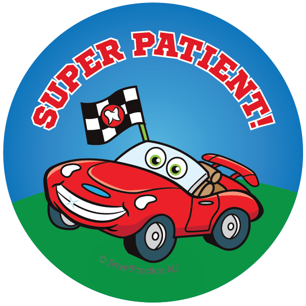 Race Car Super Patient Stickers (100pk)
