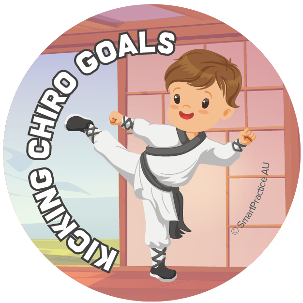Kicking Chiro Goals Stickers (100pk)