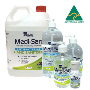 Medi-San Antibacterial 70% Alcohol Gel Hand Sanitiser ( 250ml, 500ml ,1L & 5L)