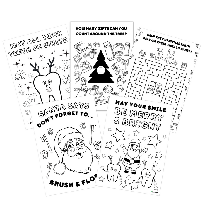 Dental Christmas Colouring & Activity Sheets (60pk)