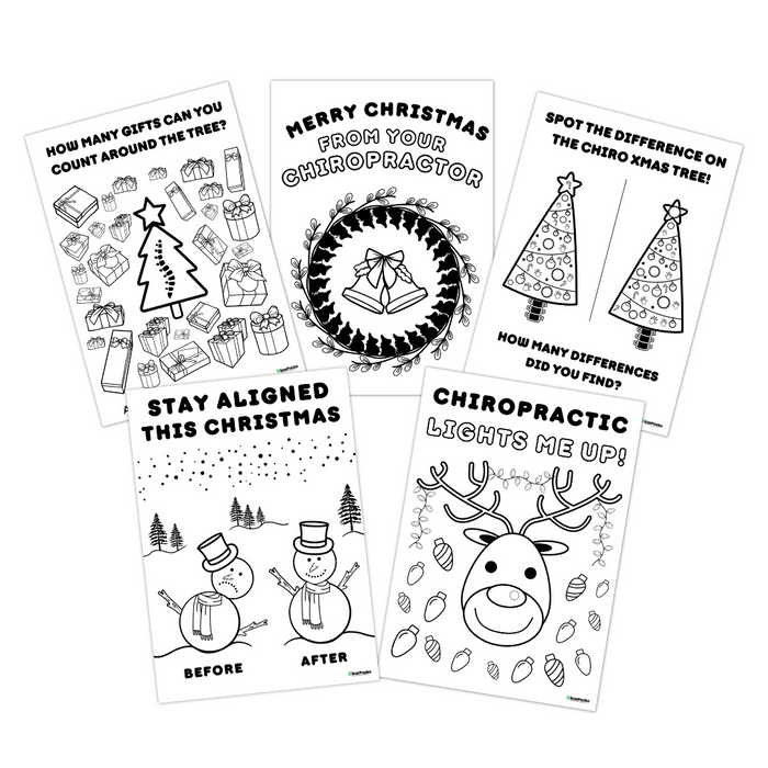 Chiropractic Christmas Colouring & Activity Sheets (60pk)