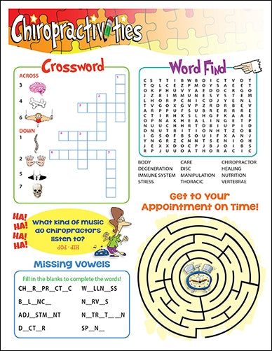 Chiropractivities Puzzle Activity Sheets (Set of 4)