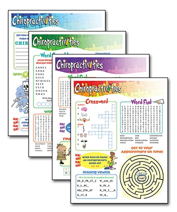 Chiropractivities Puzzle Activity Sheets (Set of 4)